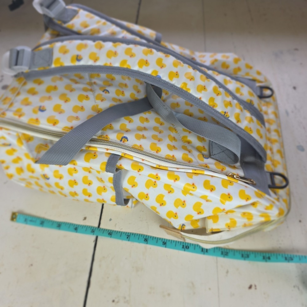 Yellow Rubber Duck Print Washable Waterproof Backpack Diaper Bag Travel - Picture 15 of 15